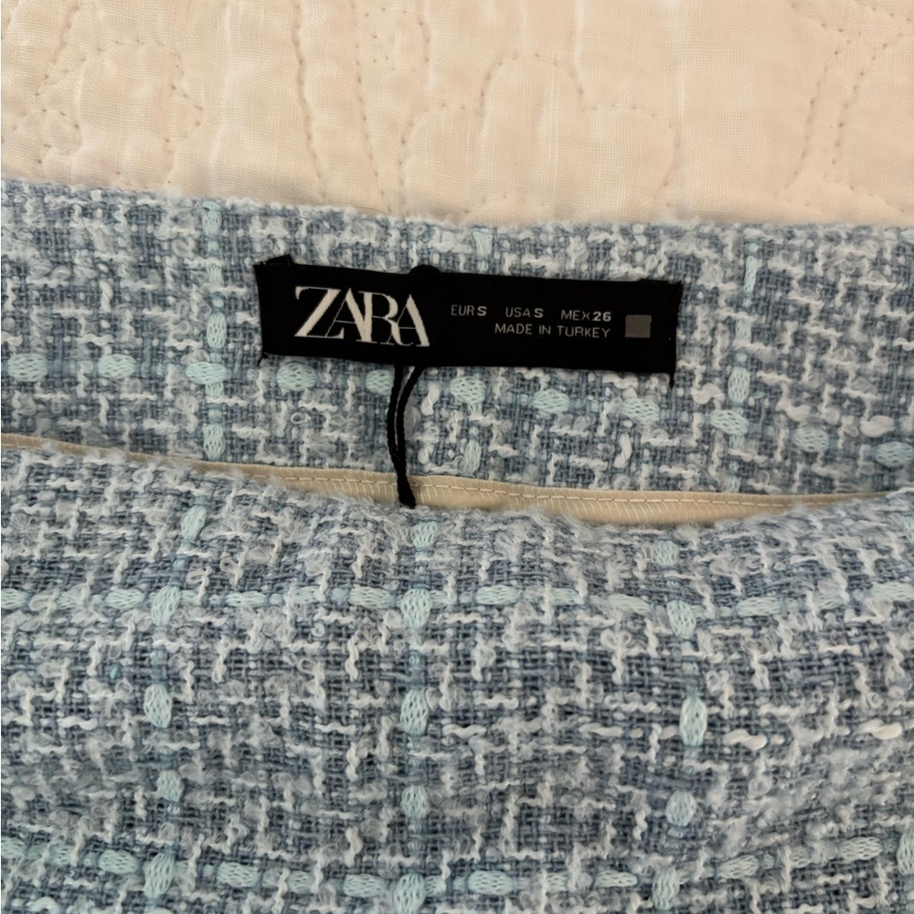Zara Blue Tweed Skort - Picture 3 of 5